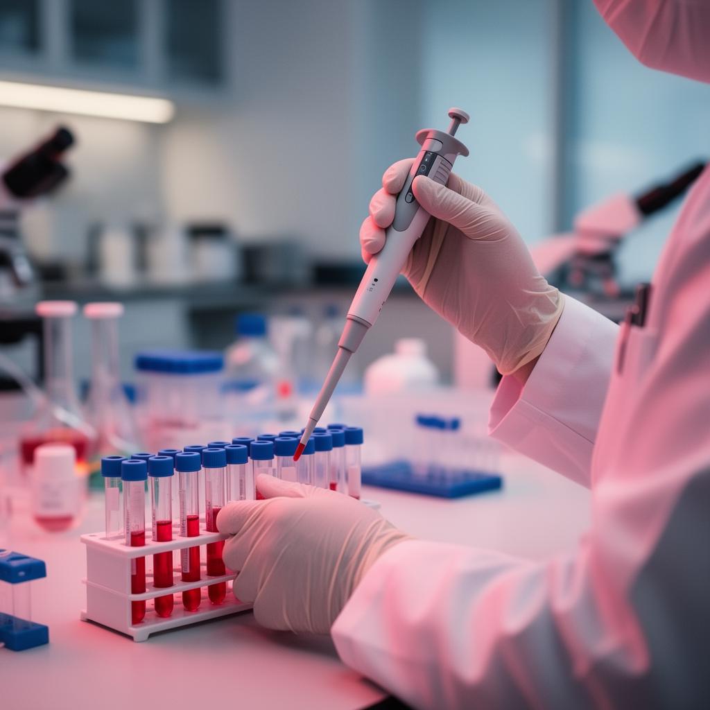Cientista manipulando amostras em laboratório de genética