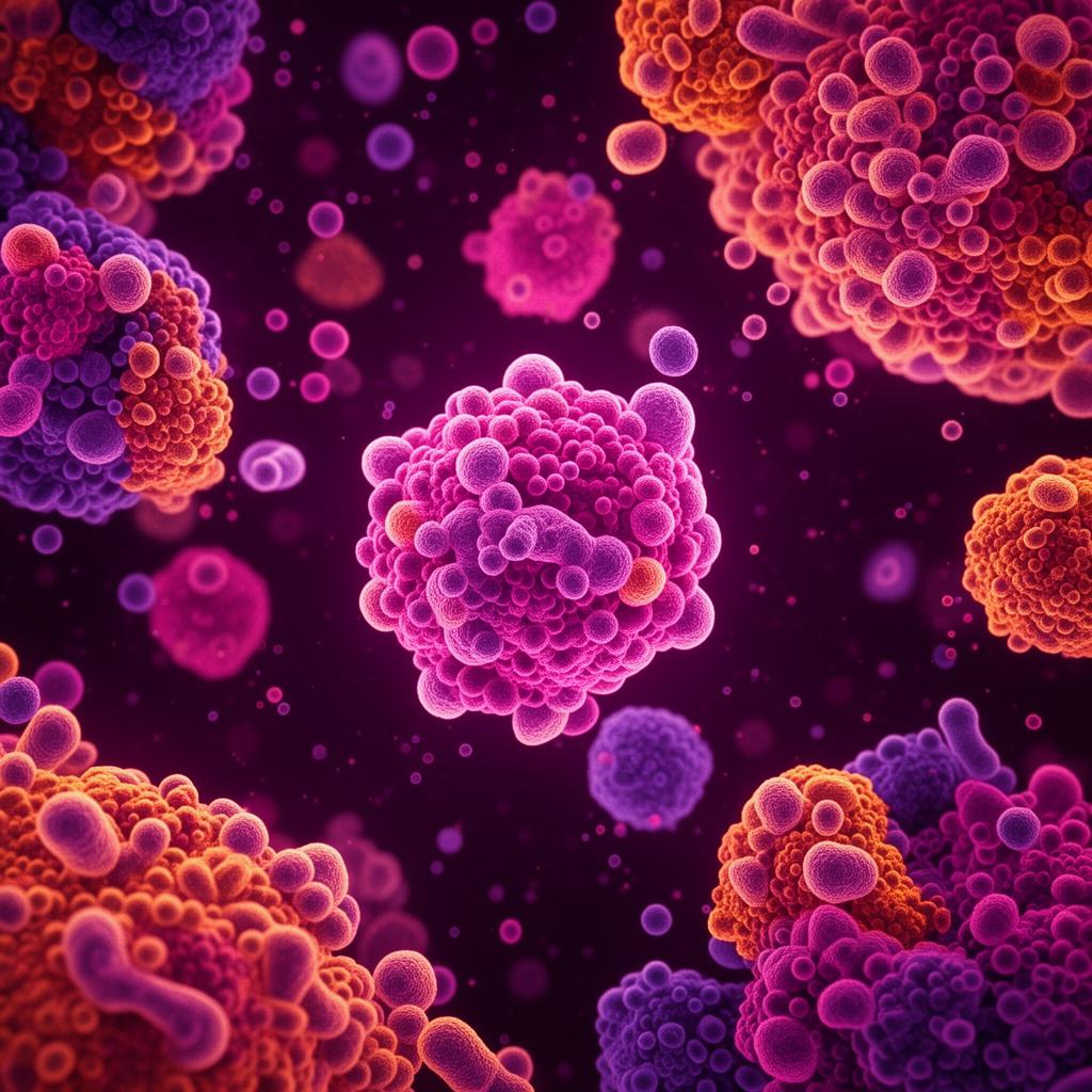 Visualização microscópica de colônias de bactérias da microbiota intestinal
