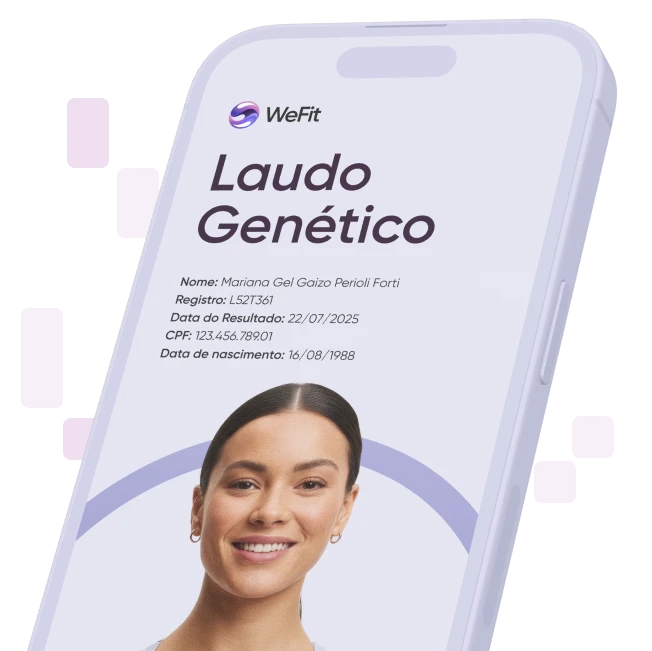 Laudo genético WeFit no celular